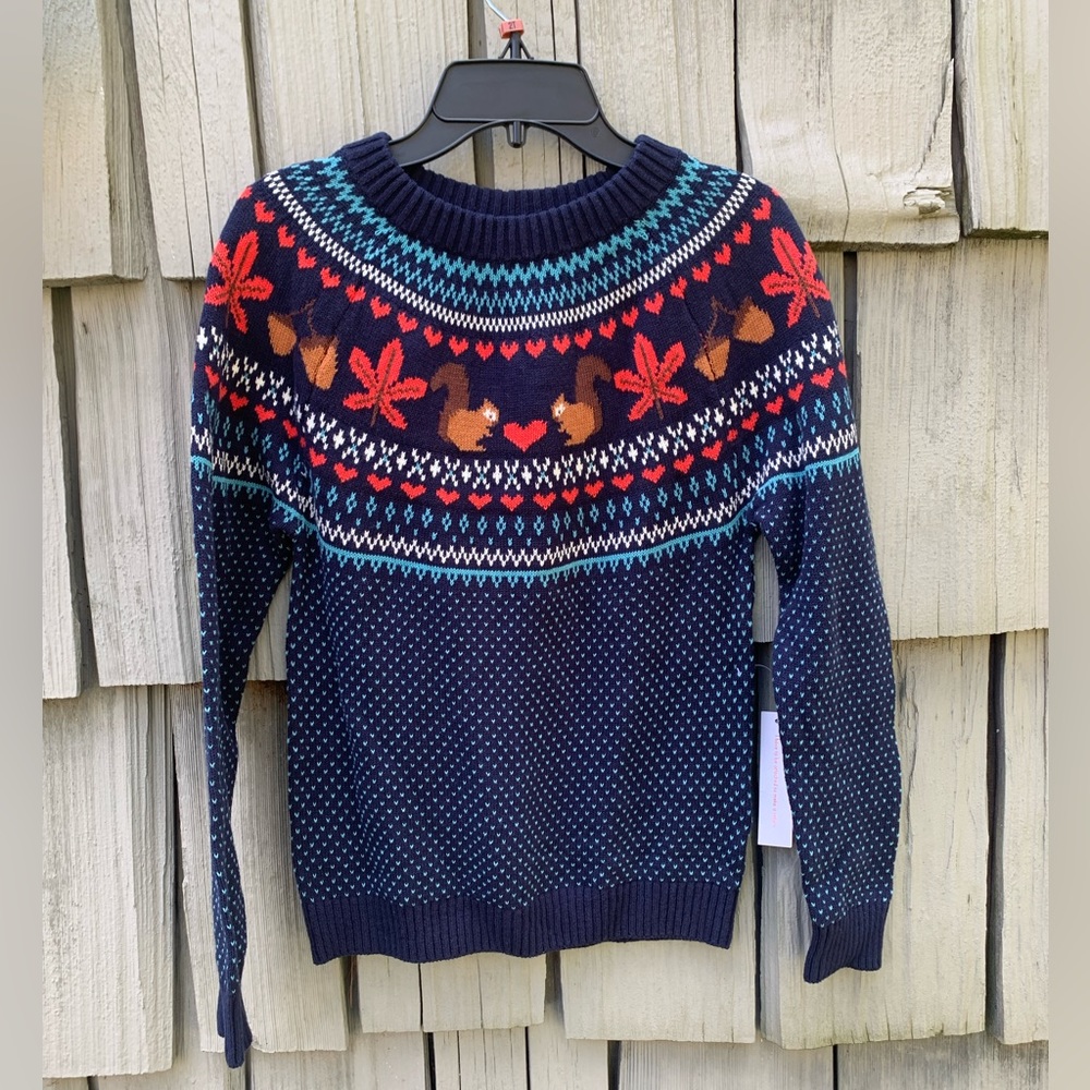 ModCloth squirrel fair isle sweater nwt